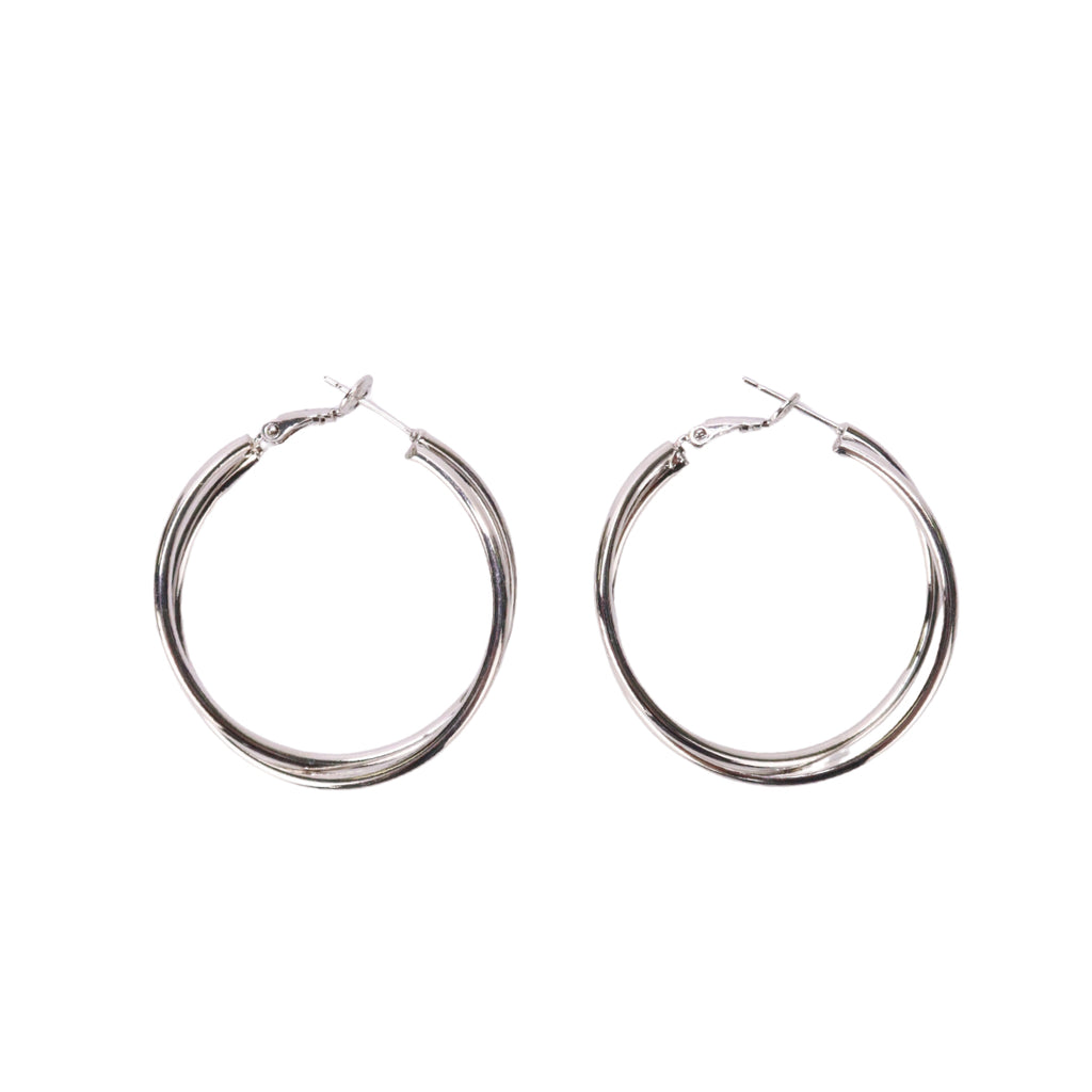 Intersecting Hoop Earrings in Gunmetal