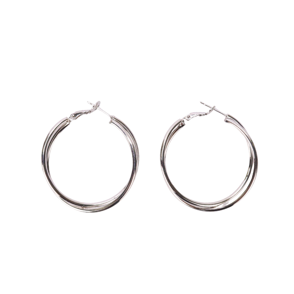 Intersecting Hoop Earrings in Gunmetal
