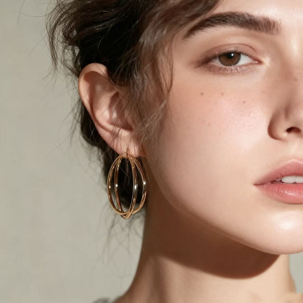 Intersecting Hoop Earrings in Gunmetal