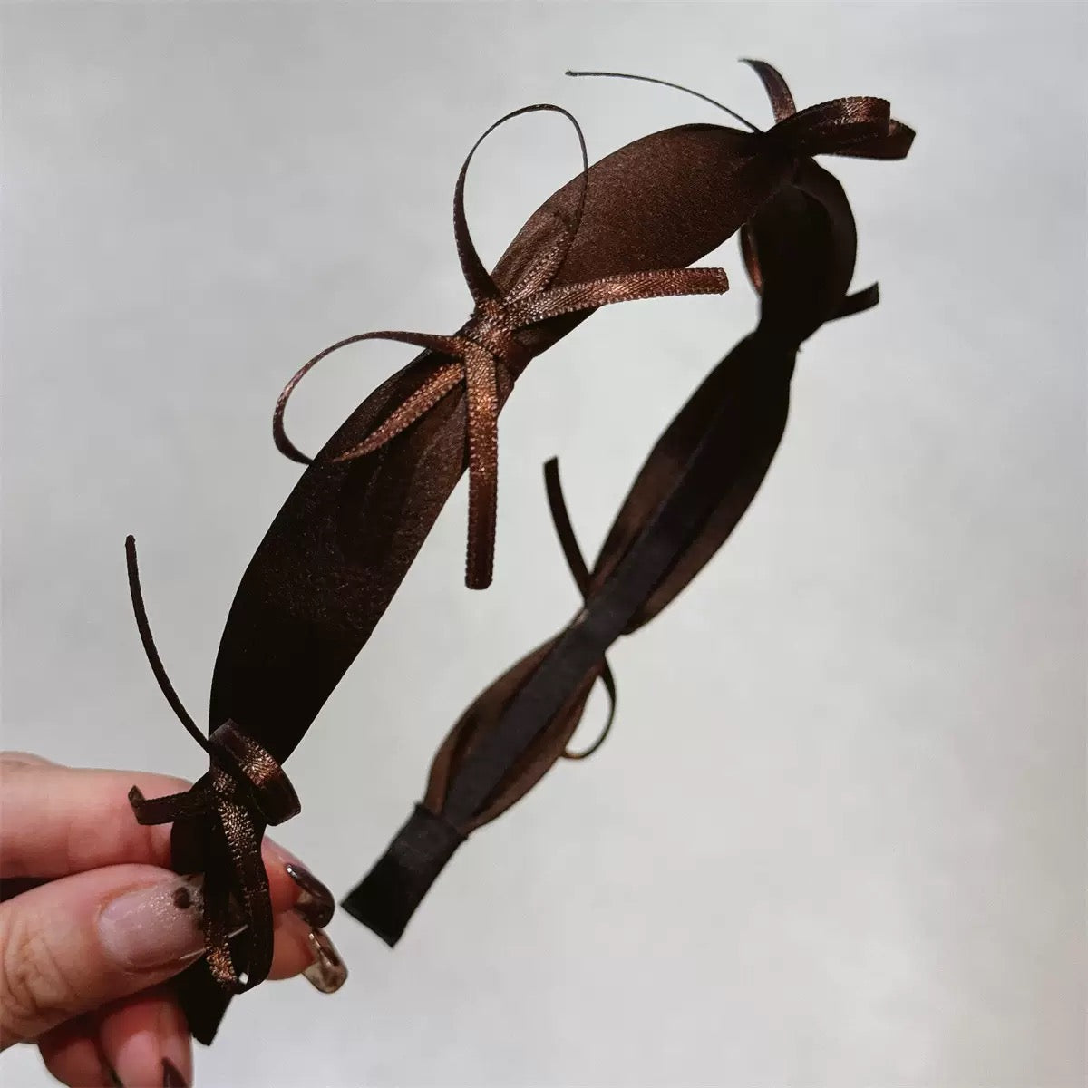 French Bow Headband in Brownie