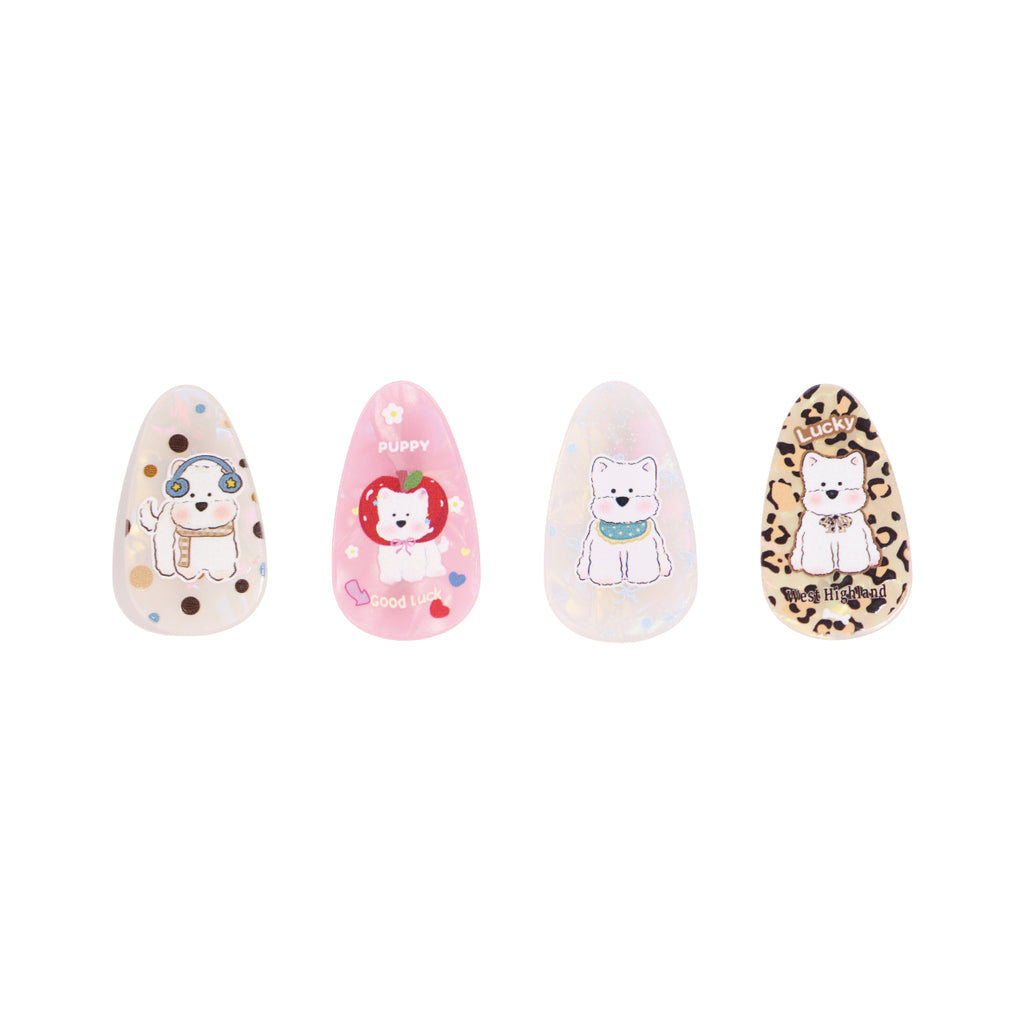 Puppy Parade 4-Piece Hair Clip Set