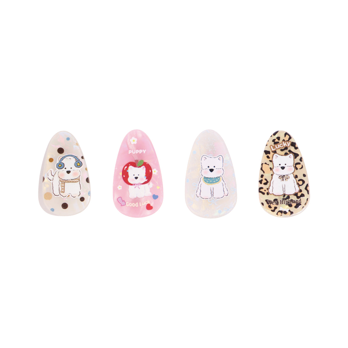 Puppy Parade 4-Piece Hair Clip Set