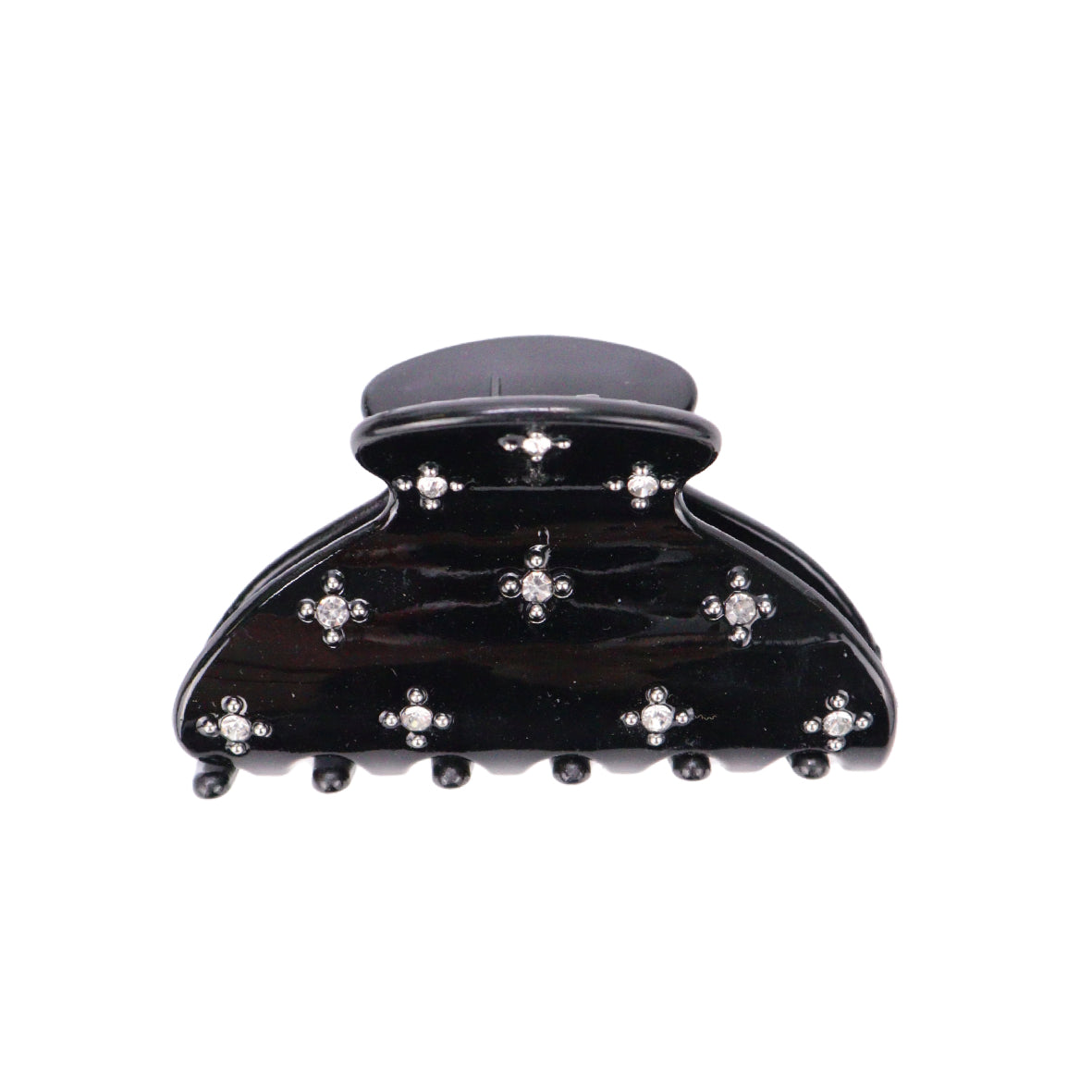 French Hair Clip in Black Sparkle