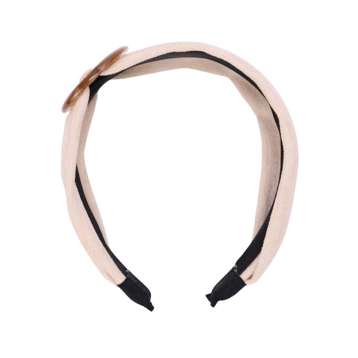 French Buckle Hair Headband in Crème Beige