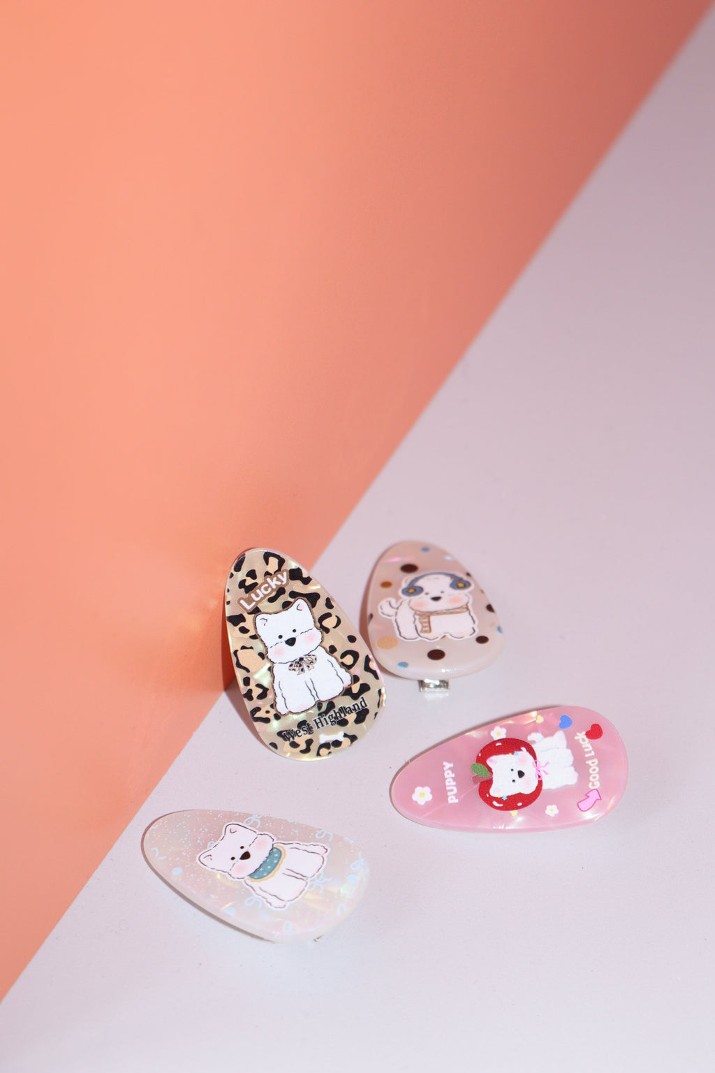Puppy Parade 4-Piece Hair Clip Set