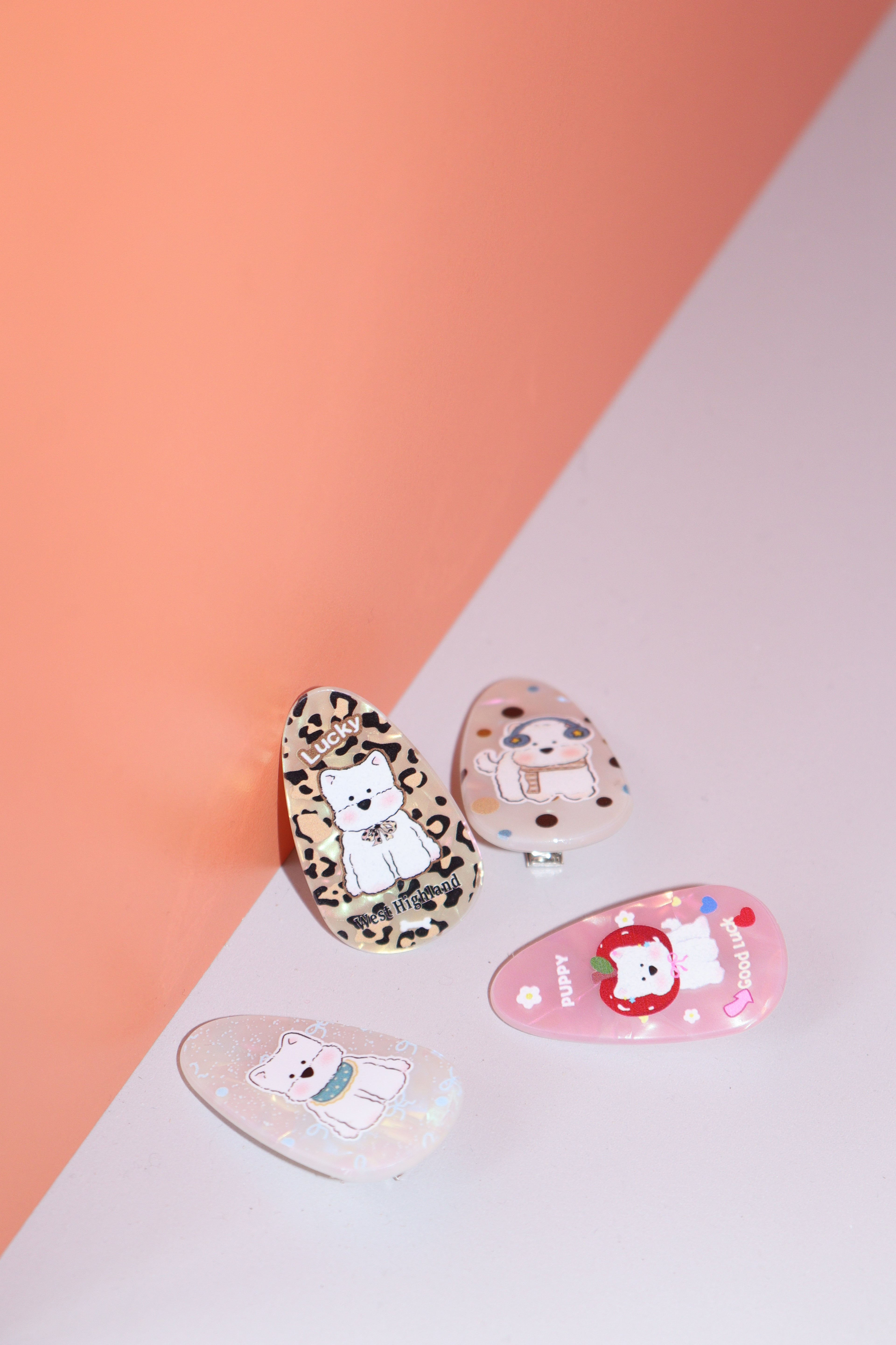 Puppy Parade 4-Piece Hair Clip Set