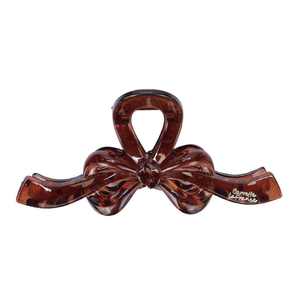 Oversized French Bow Hair Clip in Café Brun