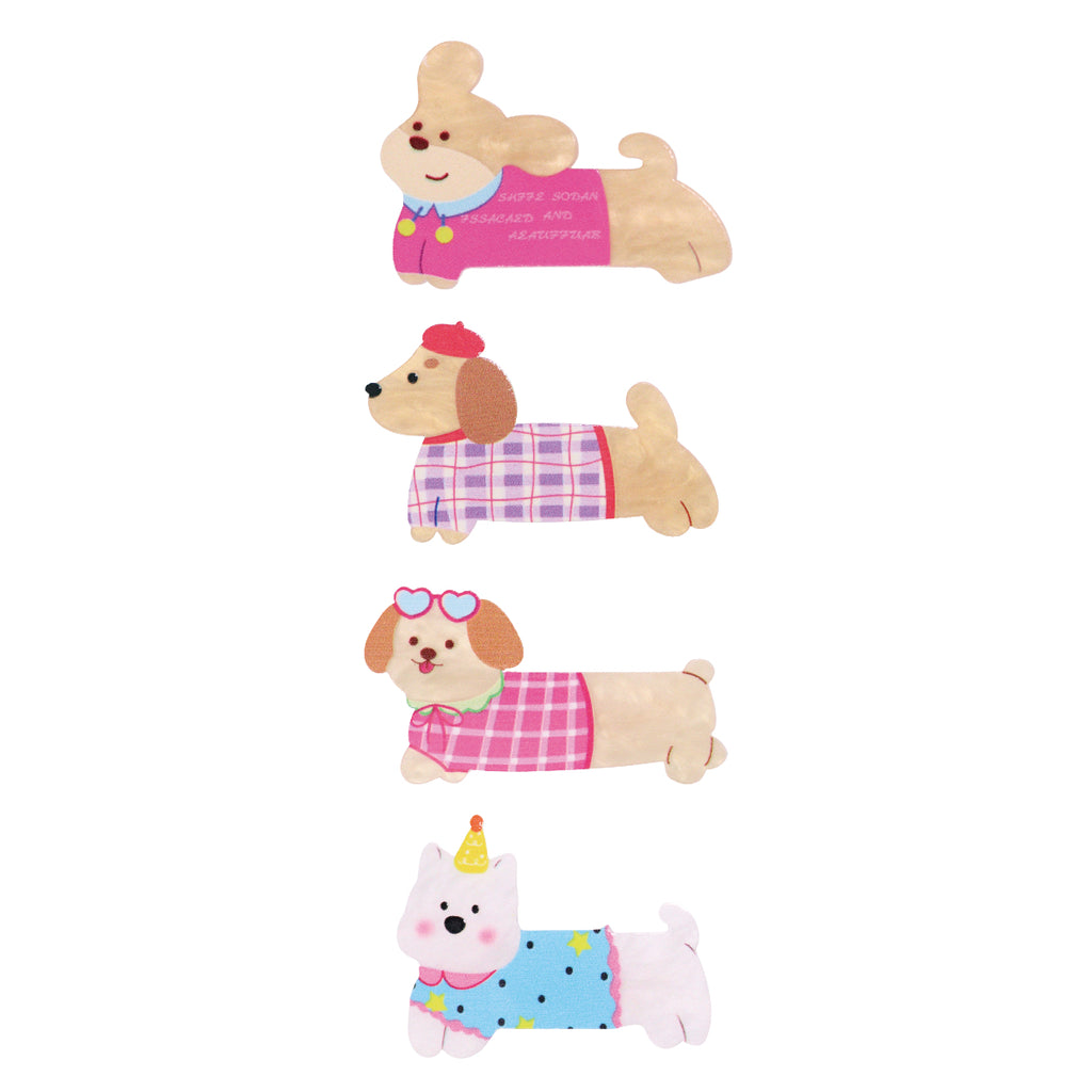 Puppy Garden 4-Piece Hair Clip Set