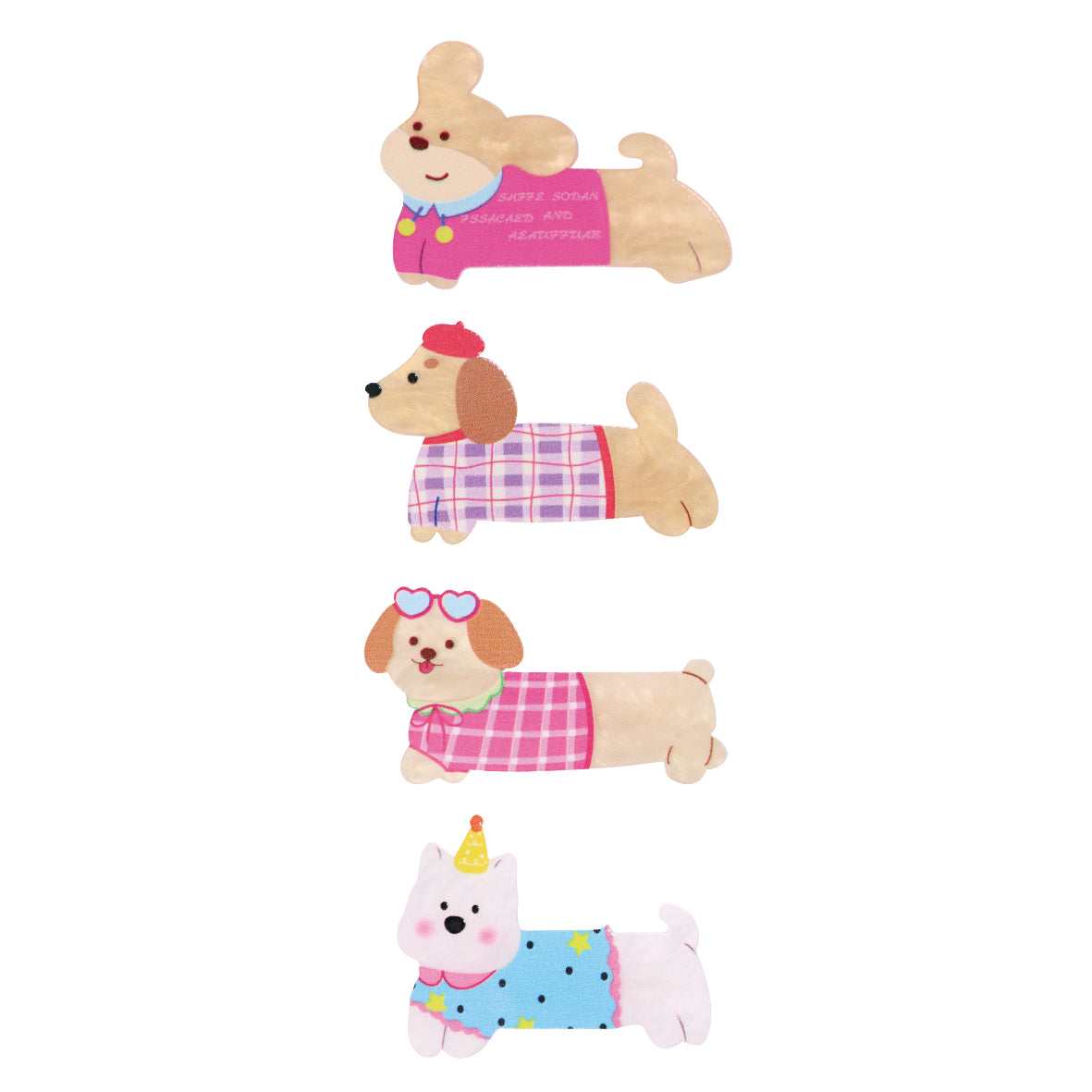 Puppy Garden 4-Piece Hair Clip Set